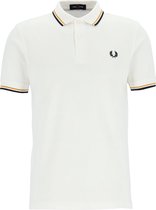 Fred Perry M3600 polo twin tipped shirt - heren polo - Snow White / Gold / Navy -  Maat: M