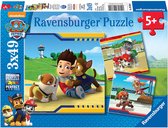 Puzzel 3x49 stukjes Paw Patrol helden met vacht