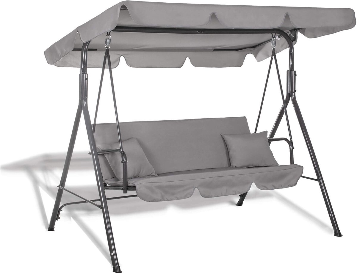 Springos - Schommelbank Luna - 3-zits - Grijs - 170 x 110 x 150 cm — afbeelding 23