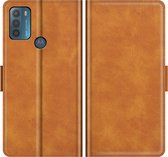 Motorola Moto G50 Hoesje - Mobigear - Slim Magnet Serie - Kunstlederen Bookcase - Cognac - Hoesje Geschikt Voor Motorola Moto G50