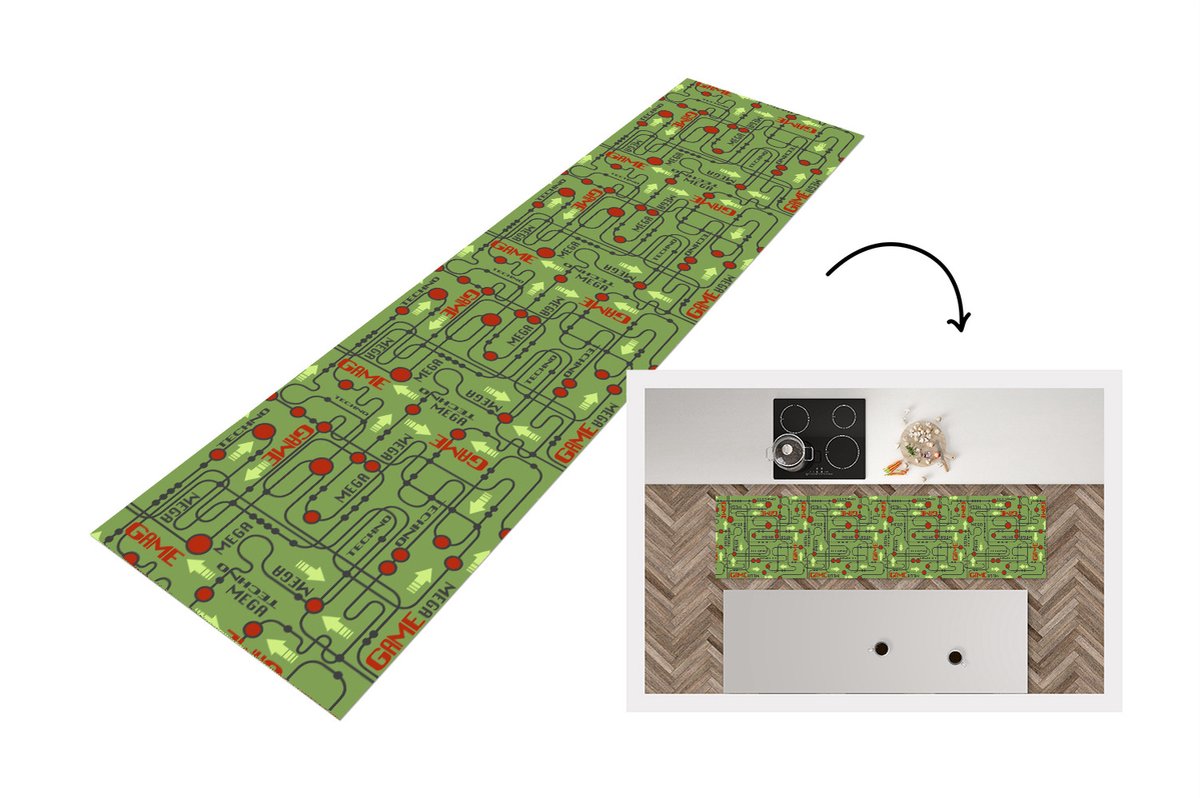 KitchenYeah Keukenloper - Loper keuken - Moederbord - Patronen - Quotes - Keukenloper vinyl multicolor, foto 3