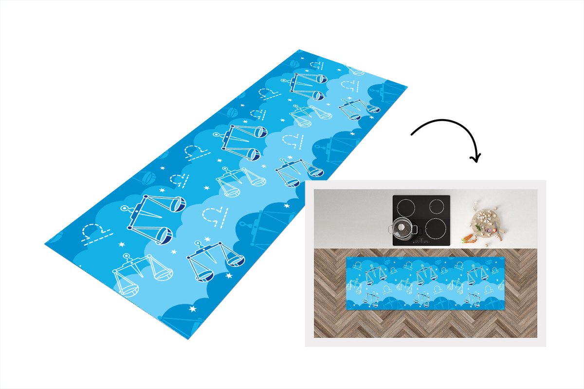 KitchenYeah Keukenloper - Loper keuken - Weegschaal - Patroon - Zodiac - Keukenloper vinyl multicolor, foto 5