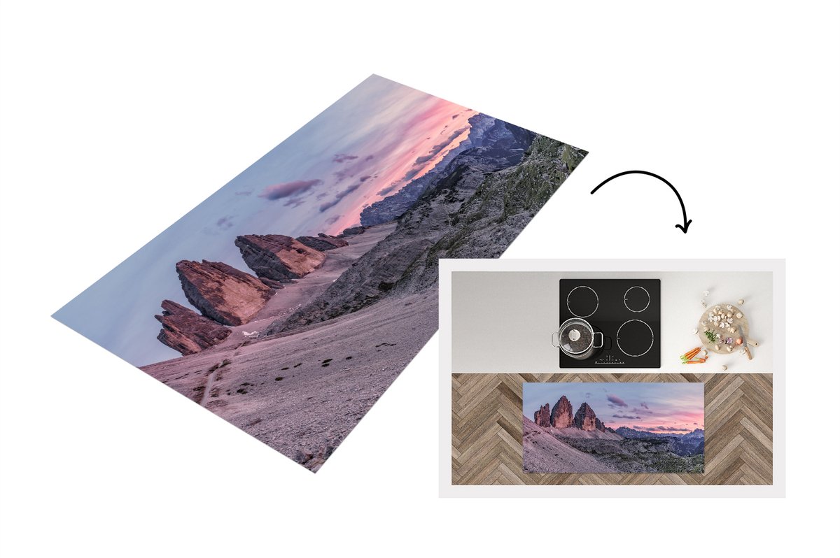 KitchenYeah Keukenloper - Loper keuken - Tirol - Alpen - Berg - 120x60 cm - Keukenloper vinyl Multicolor