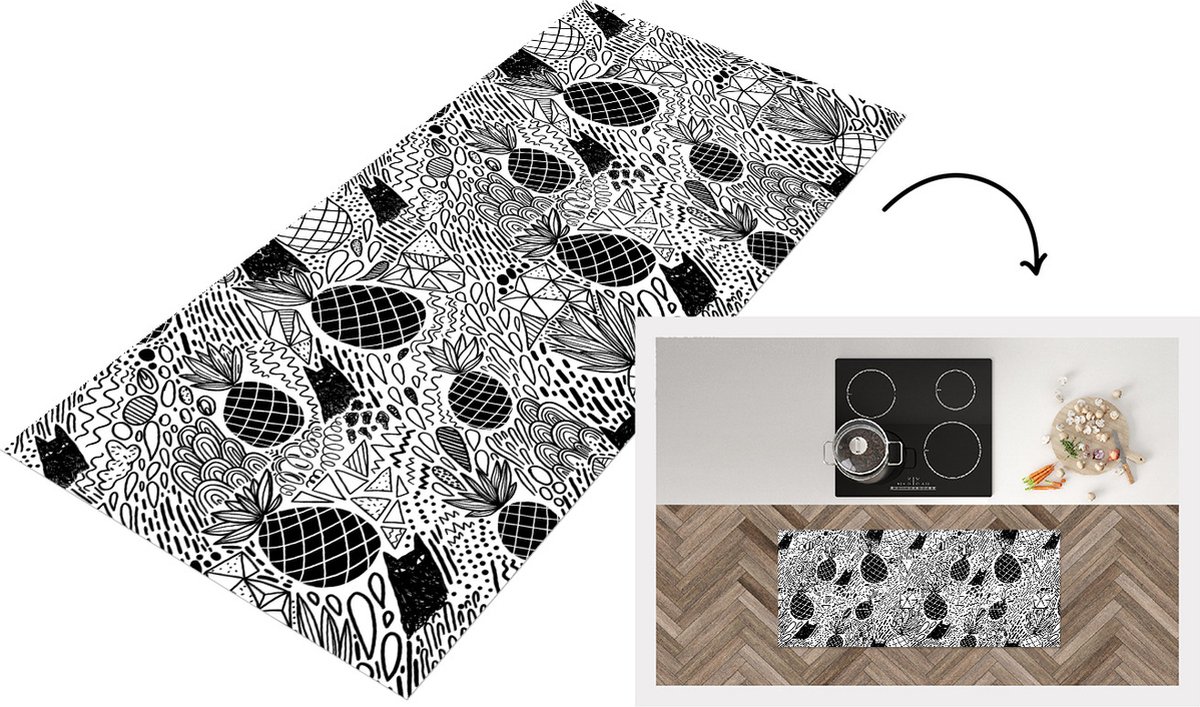 KitchenYeah Keukenloper - Loper keuken - Patronen - Jungle - Fruit - 120x50 cm - Keukenloper vinyl Multicolor