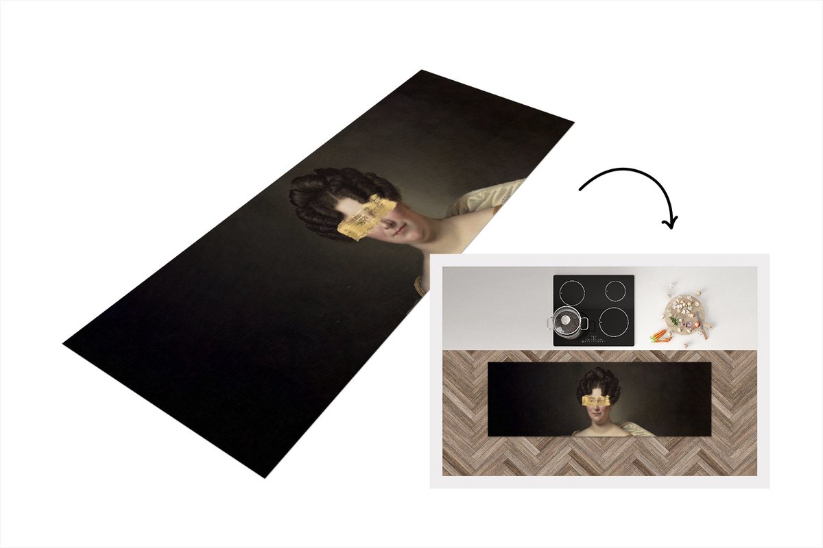 KitchenYeah Keukenloper - Loper keuken - Schilderij - Verf - Geel - Keukenloper vinyl Multicolor