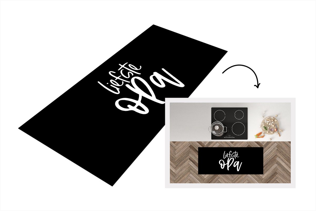 KitchenYeah Keukenloper - Loper keuken - Quotes - Opa - Spreuken - Liefste opa - 120x50 cm - Keukenloper vinyl Multicolor