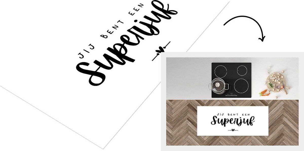KitchenYeah Keukenloper - Loper keuken - Jij bent een superjuf - Spreuken - Quotes - Juf - 120x50 cm - Keukenloper vinyl Multicolor