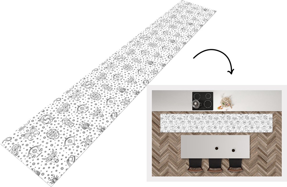 KitchenYeah Keukenloper - Loper keuken - Sterrenbeeld - Patroon - Zodiac - Horoscoop - Keukenloper vinyl multicolor, foto 5