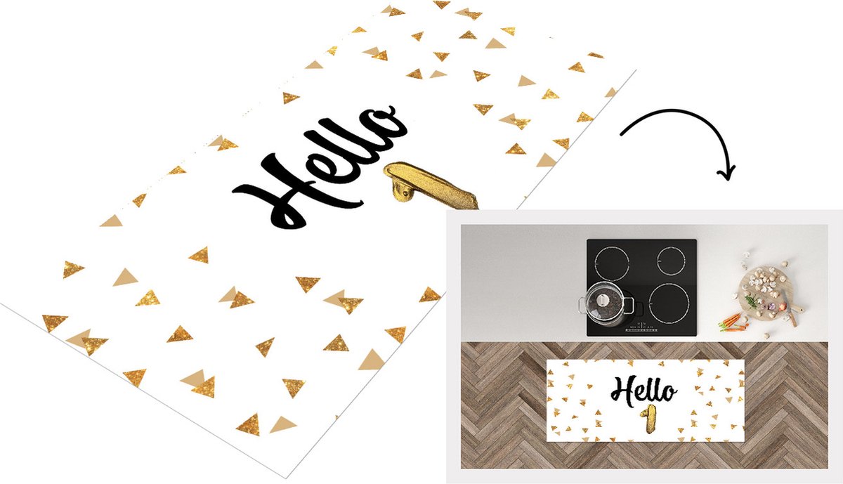 KitchenYeah Keukenloper - Loper keuken - Kinderen - Verjaardag jaar - 120x50 cm - Keukenloper vinyl Multicolor