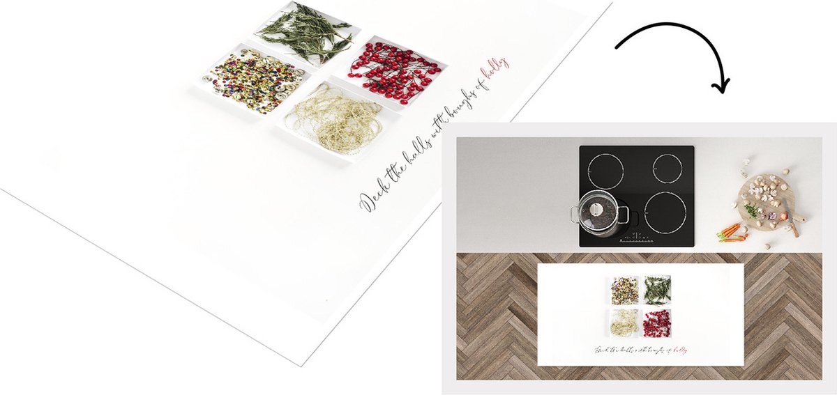 KitchenYeah Keukenloper - Loper keuken - Winter - Schalen - Kerst - Keukenloper vinyl multicolor, foto 2