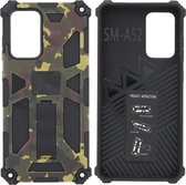 Samsung Galaxy S20 Hoesje - Rugged Extreme Backcover Army Camouflage met Kickstand - Groen