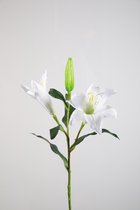 Kunstbloem Lelie - topkwaliteit decoratie - Wit - zijden tak - 79 cm hoog