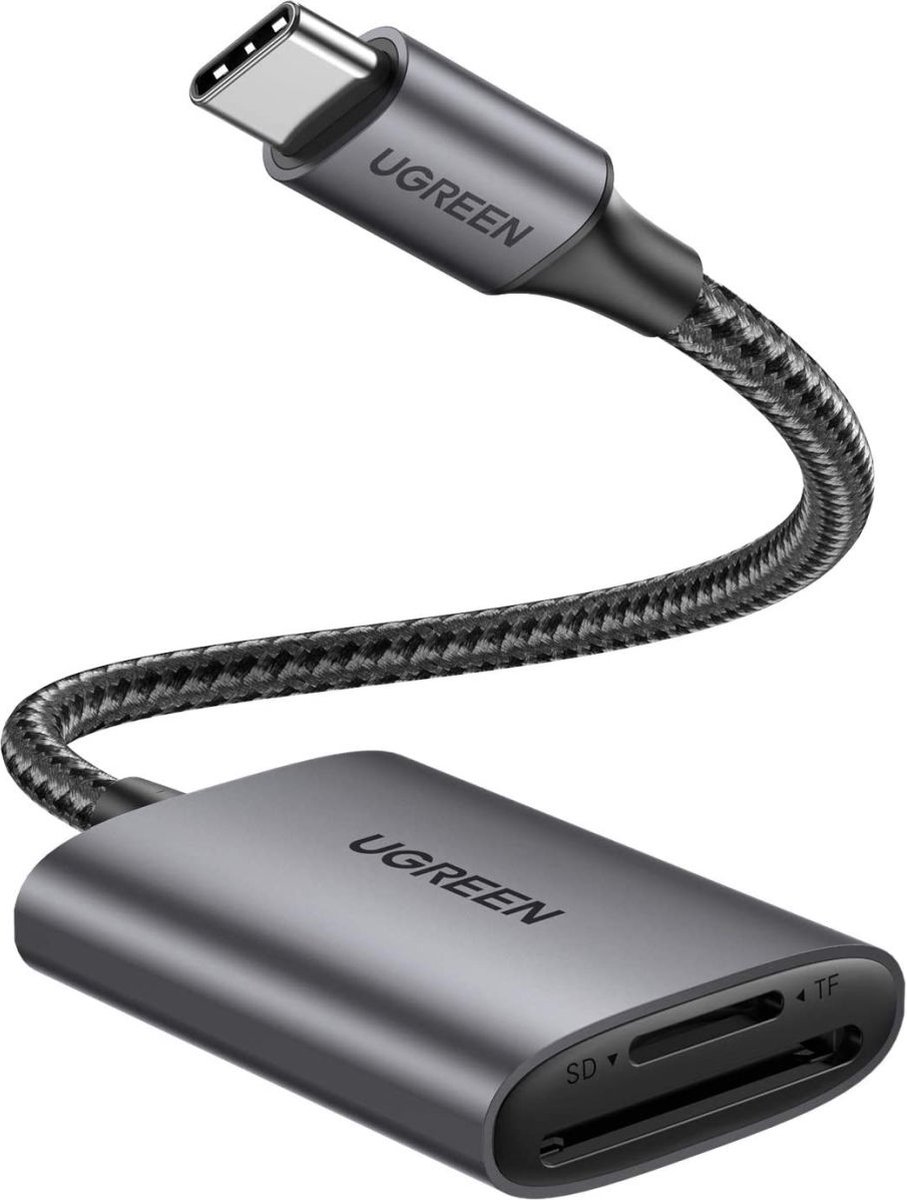 Ugreen 80888 geheugenkaartlezer USB 3.2 Gen 1 (3.1 Gen 1) Type-C Zwart, Metallic