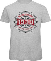 1930 The One And Only | Feest Kado T-Shirt Heren - Dames | Antraciet - Donker Rood | Perfect Verjaardag Cadeau Shirt | Grappige Spreuken - Zinnen - Teksten | Maat 3XL