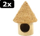 2x NATURE FIRST BAMBOO TIKI HUT 17CM