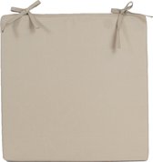 Stoelkussens voor binnen- en buitenstoelen in de kleur taupe beige 40 x 40 cm - Tuinstoelen kussens