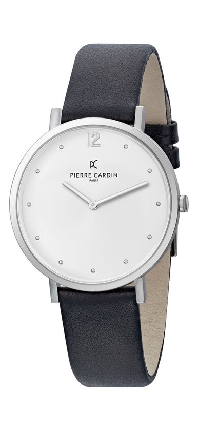 Montre Femme Pierre Cardin Belleville Glam CBV.1113 - Quartz, Boîtier Or 36mm, Bracelet Cuir Noir