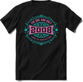2008 The One And Only | Feest Kado T-Shirt Heren - Dames | Cobalt - Licht Roze | Perfect Verjaardag Cadeau Shirt | Grappige Spreuken - Zinnen - Teksten | Maat XXL