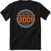 2001 Limited Edition | Feest Kado T-Shirt Heren - Dames | Zilver - Goud | Perfect Verjaardag Cadeau Shirt | Grappige Spreuken - Zinnen - Teksten | Maat XXL