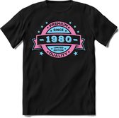 1980 Premium Quality | Feest Kado T-Shirt Heren - Dames | Licht Roze - Licht Blauw | Perfect Verjaardag Cadeau Shirt | Grappige Spreuken - Zinnen - Teksten | Maat XXL