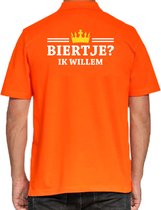 Grote maten Koningsdag polo shirt Biertje ik Willem - oranje - heren - Koningsdag outfit / kleding XXXXL