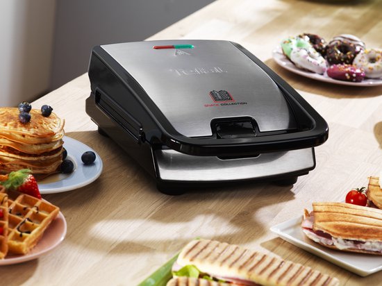 Tefal snackapparaat met wafels, tosti's en donuts.