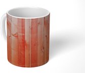 Mok - Hout - Plank - Patronen - Rood - Mokken - 350 ML - Beker - Uitdeelcadeautjes