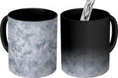 Magische Mok - Foto op Warmte Mokken - Patronen - Marmer print - Waterverf - Grijs - Magic Mok - Beker - 350 ML - Uitdeelcadeautjes