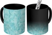 Magische Mok - Foto op Warmte Mokken - Design - Turquoise - Waterverf - Magic Mok - Beker - 350 ML - Uitdeelcadeautjes