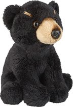 Pluche knuffel dieren zwarte beer 15 cm - Speelgoed beren knuffelbeesten