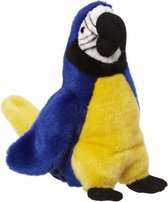 Pluche papegaai knuffel blauw 26 cm - Papegaaien speelgoed knuffels artikelen