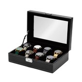 Mats Meier Mont Fort zwarte horlogebox voor 8 horloges - Zwart