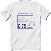 E75 leger T-Shirt | Unisex Army Tank Kleding | Dames / Heren Tanks ww2 shirt | Blueprint | Grappig bouwpakket Cadeau - Wit - L