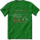 E75 leger T-Shirt | Unisex Army Tank Kleding | Dames / Heren Tanks ww2 shirt | Blueprint | Grappig bouwpakket Cadeau - Donker Groen - XL