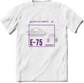 E75 leger T-Shirt | Unisex Army Tank Kleding | Dames / Heren Tanks ww2 shirt | Blueprint | Grappig bouwpakket Cadeau - Wit - L