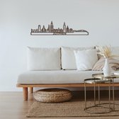 Skyline Zutphen Notenhout 130 Cm Wanddecoratie Voor Aan De Muur Met Tekst City Shapes