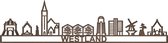Skyline Westland Notenhout 165 Cm Wanddecoratie Voor Aan De Muur Met Tekst City Shapes