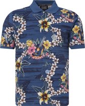 Scotch and Soda - Polo Blauw Bloem - XXL - Modern-fit