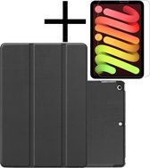 Hoesje Geschikt voor iPad Mini 6 Hoesje Case Hard Cover Hoes Book Case Met Screenprotector - Zwart