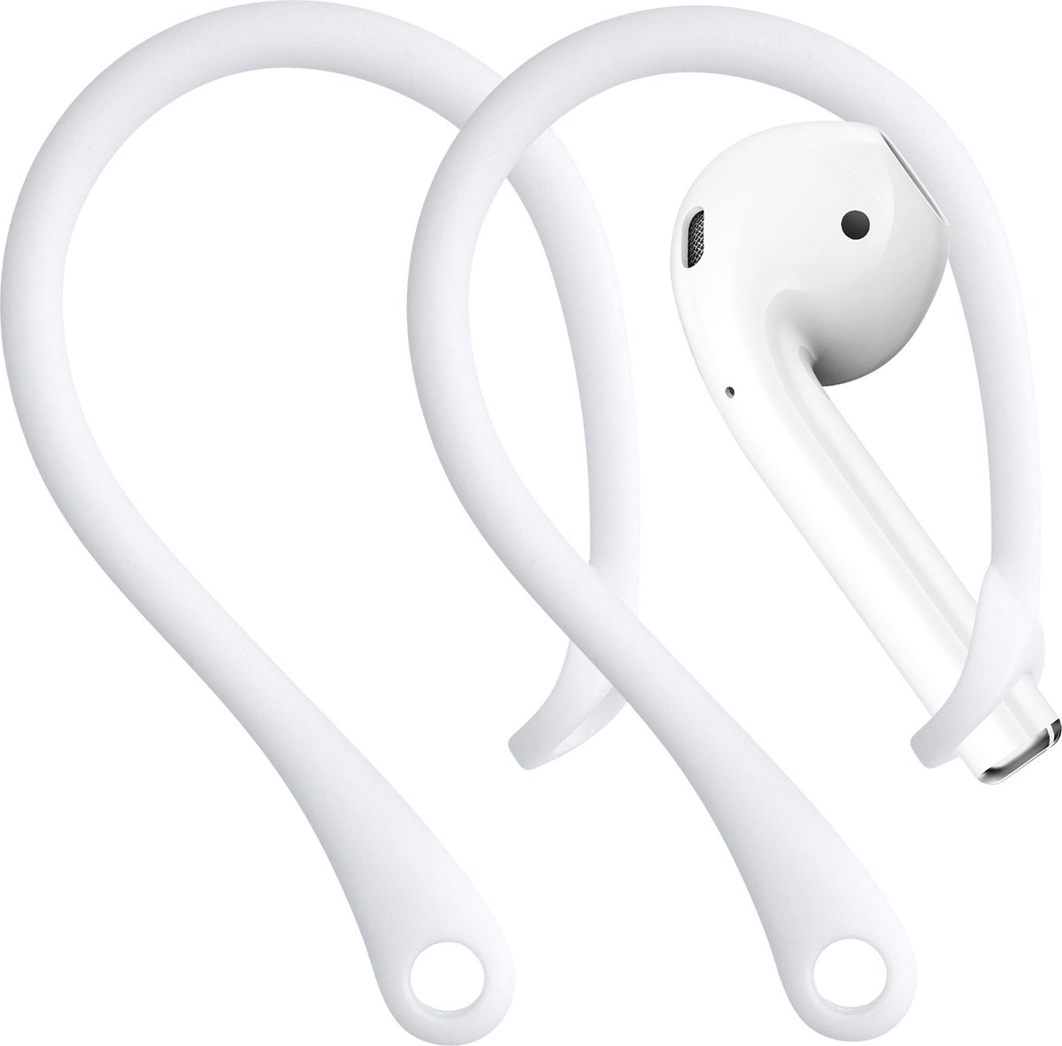 kwmobile 2x haakjes voor Apple Airpods 1 / 2 / 3 / Pro 1 / Pro 2 - Oorhaken voor draadloze oordopjes - Houders voor earbuds in wit