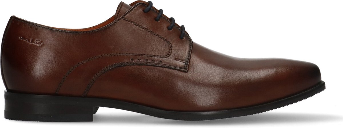 Van Lier - Heren - Cognac leren veterschoenen - Maat 46