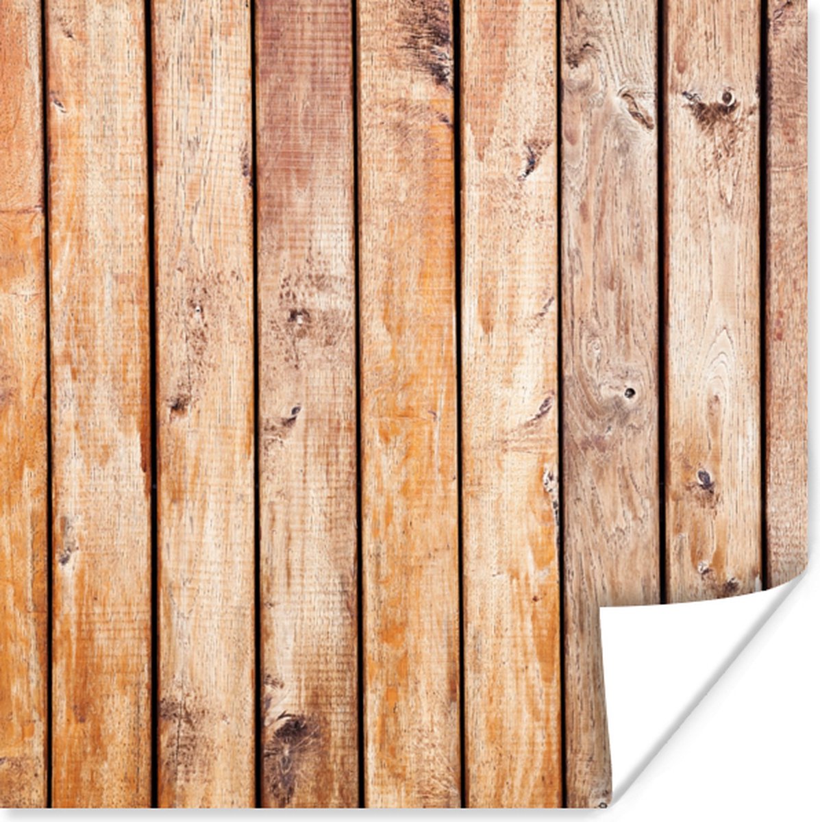 Poster Planken - Hout - Structuur - 30x30 cm