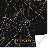 Poster Stadskaart - Goud - Chièvres - Plattegrond - Kaart - 50x50 cm