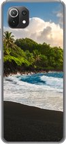 Geschikt voor Xiaomi 11T hoesje - Een zwart zandstrand van Hawaii - Siliconen Telefoonhoesje