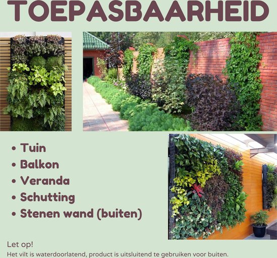Verticale Tuin - 18 Vakken - 100 x 50 CM - Kweekzak - Kweekbak van Vilt - Moestuin – Plantenbak – Plantenzakken - Kweekzakken