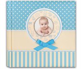 Fotoboek/fotoalbum Matilda baby jongetje met 30 paginas blauw - 31 x 31 x 3,5 cm - Babyfotos - Babyalbum