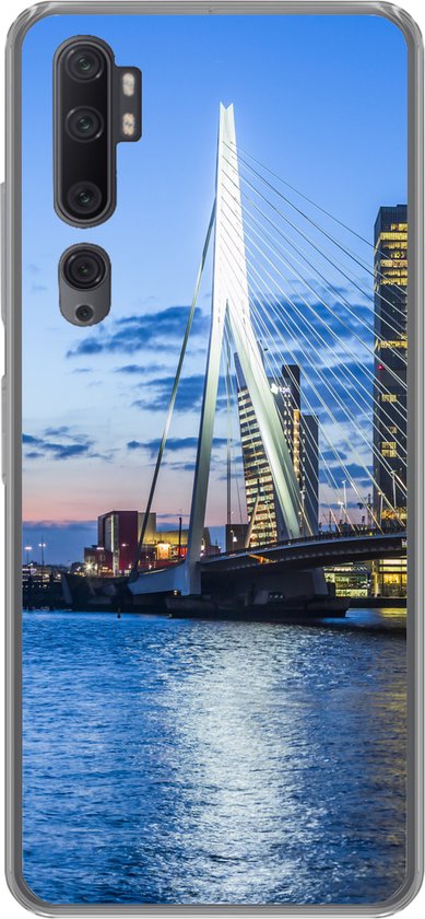 Geschikt voor Xiaomi Mi Note 10 hoesje - Rotterdam - Water - Skyline - Siliconen Telefoonhoesje