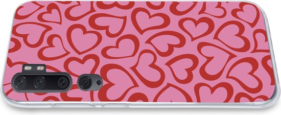 Xiaomi Mi Note 10 - Une illustration de fond d'écran avec des coeurs rouges - Coque en Siliconen pour téléphone
