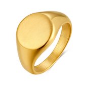 Twice As Nice Ring in goudkleurig edelstaal, zegel ring, mat  60