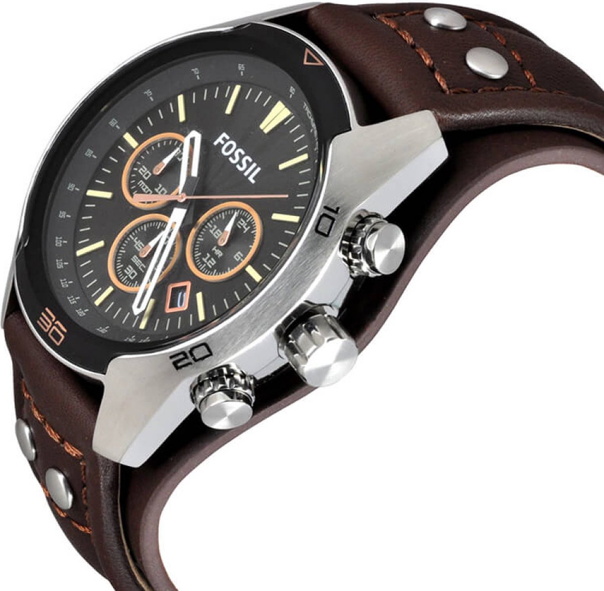 Fossil Coachman CH2891 Horloge - Leer 